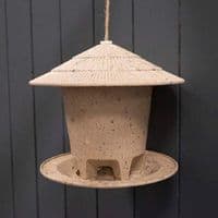 Large Recycled Eco Hanging Round Bird Feeder, Beige