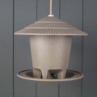 Large Recycled Eco Hanging Round Bird Feeder, Taupe Brown