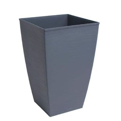 Large Square 45cm Grey Textured Plastic Planter