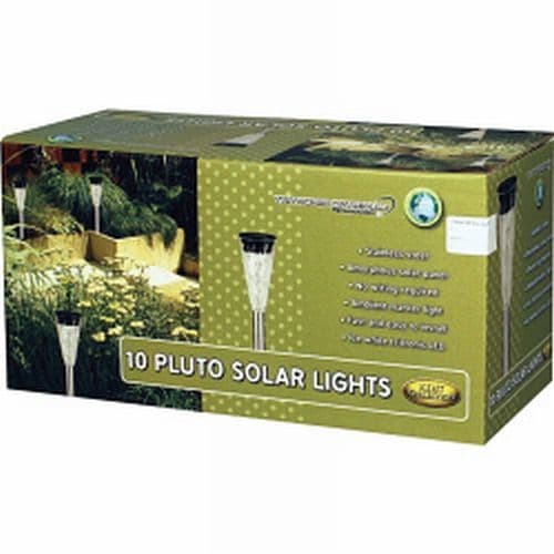 Large Stainless Steel Solar Lights Bulk 10 Pack