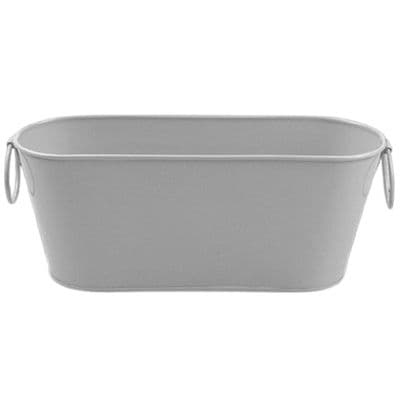 Light Grey 27cm Metal Kitchen Herb & Garden Flower Planter