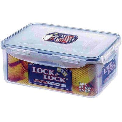 Lock & Lock 2.6L 25 x 18cm Rectangle Airtight Food Clip Box Container
