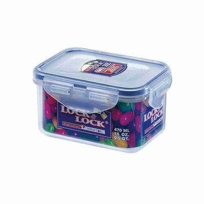 Lock & Lock 470ml 14cm Rectangle Airtight Food Clip Box Container
