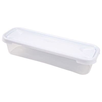 Long Slim 1.2L 30cm Clear Plastic Pen Pencil & Ruler Storage Organiser Box