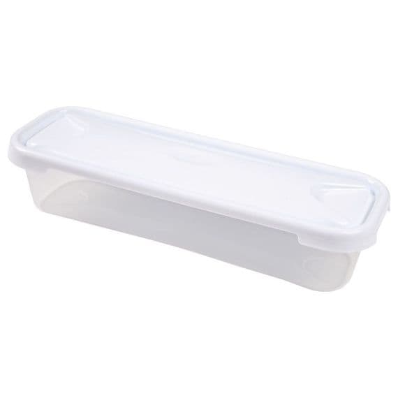 Long Slim 1.2L 30cm Clear Plastic Pen Pencil & Ruler Storage Organiser Box