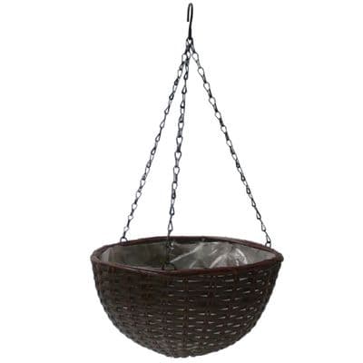 Longlife Plastic Polyrattan Hanging Basket 40cm