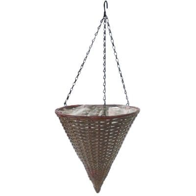 Longlife Plastic Polyrattan Hanging Cone Basket