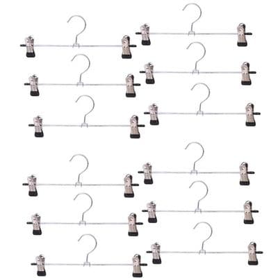 Metal Trouser & Skirt Clip Hangers 12 Pack