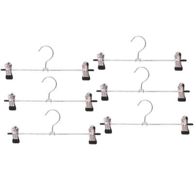 Metal Trouser & Skirt Clip Hangers 6 Pack