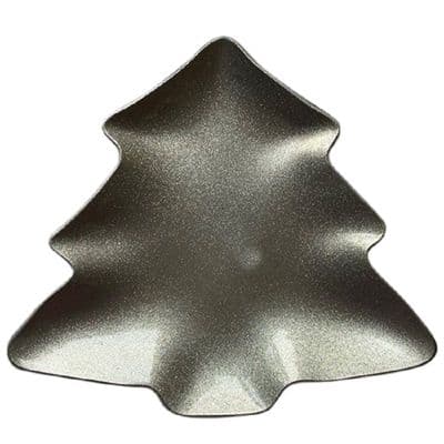 Metallic Silver Acrylic Christmas Tree Dish