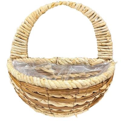 Natural Woven Wicker Hanging Wall Basket 30cm