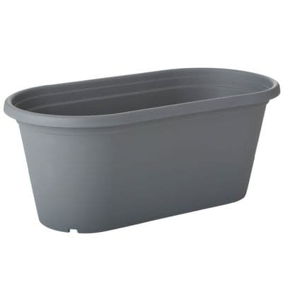 Oval 60cm Heavy Duty Grey Plastic Trough Planter