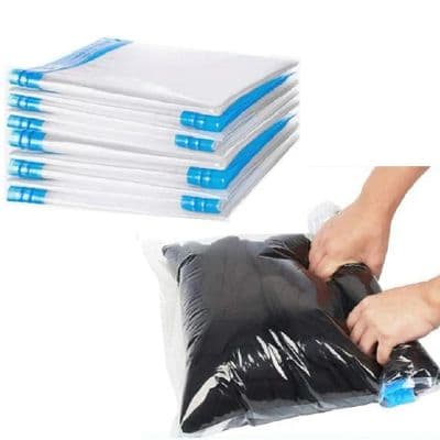 PackSmart 50x35cm Roll Up Travel Compression Packing Storage Bags (6 Pack)