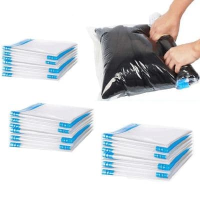 PackSmart Mixed Roll Up Travel Compression Packing Storage Bags (12 Pack)