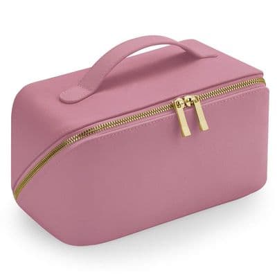 Pink Compact Open Flat Vanity Case