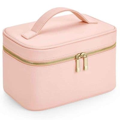 Pink Faux Leather Vanity Case