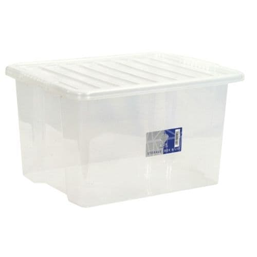 Plastic Large Storage Box & Lid 30L