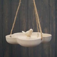 Recycled Eco Hanging Round Bird Bath, Cream