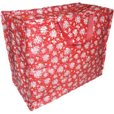 Red Vintage Rose Jumbo Storage Bag
