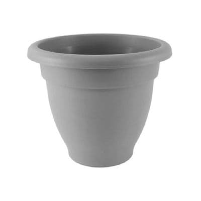 Round Curved 30cm Dove Grey Plastic Planter Pot