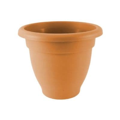 Round Curved 30cm Terracotta Plastic Planter Pot