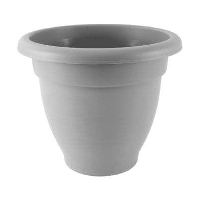 Round Curved 40cm Dove Grey Plastic Planter Pot