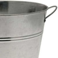 Round Galvanised Metal Planter 25cm