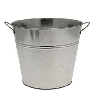 Round Galvanised Metal Planter 25cm