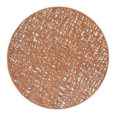 Round Rose Gold Textured Flexible Leatherette Placemat