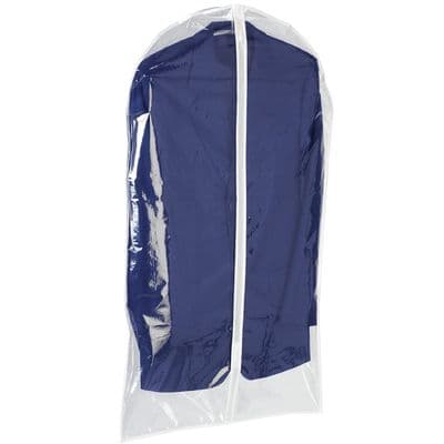SimpleStore 100cm Clear Plastic Zipped Suit Garment Cover / Bag