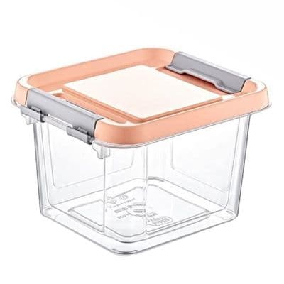 Small  0.8L 13cm Square Clear Plastic Art & Craft Organiser Storage Box