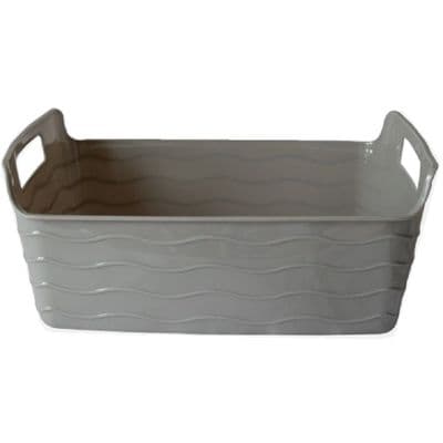 Small 29cm Flexible Grey Plastic Art & Craft Carry  Basket