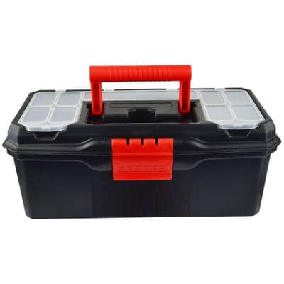 Small Tool  Box with Compartments & Tray 34cm