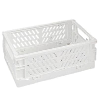 Small White Folding Storage Crate 30cm