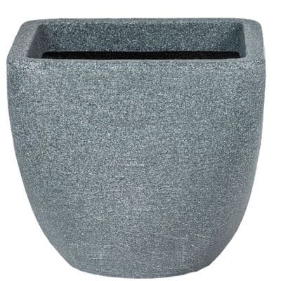 Square 34cm Granite Grey Plastic Garden Planter
