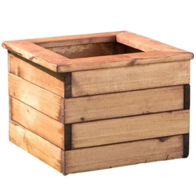 Square 41cm Wooden Timber Cube Planter