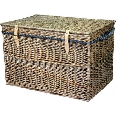 Suffolk 75cm Antique Wash Wicker Storage Chest