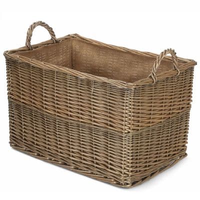 Suffolk Large 55cm Rectangle Wicker Log Basket