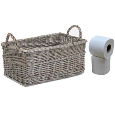 Suffolk Rectangle Wicker Bathroom & Toilet Roll Basket