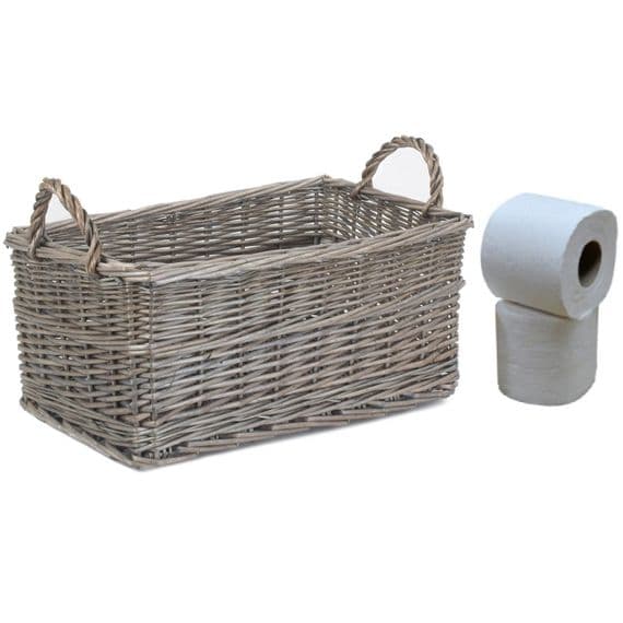 Suffolk Rectangle Wicker Bathroom & Toilet Roll Basket