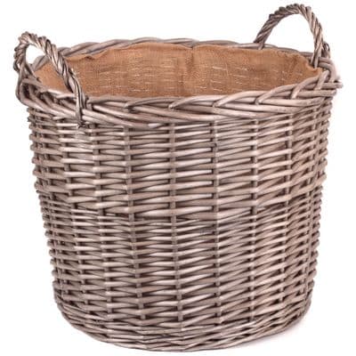 Suffolk Round Lined 52cm Wicker Log Basket