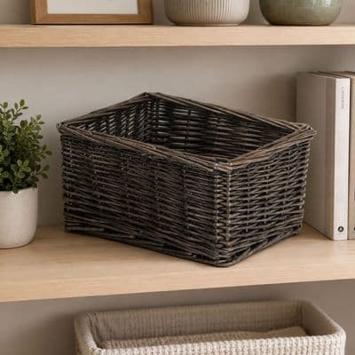 Suffolk Small 24cm Wicker Storage Organiser Basket