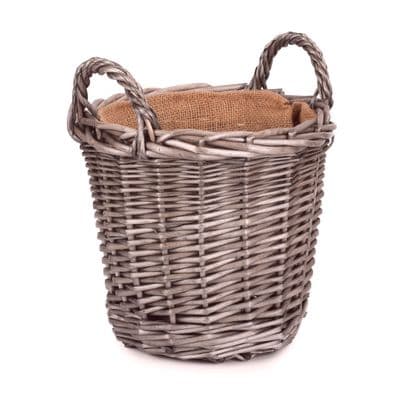 Suffolk Small Round Lined 25cm Wicker Kindling Basket
