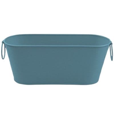 Teal Blue 27cm Metal Kitchen Herb Or Garden Flower Planter
