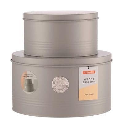 Typhoon Set of 2 Grey Cake Tins