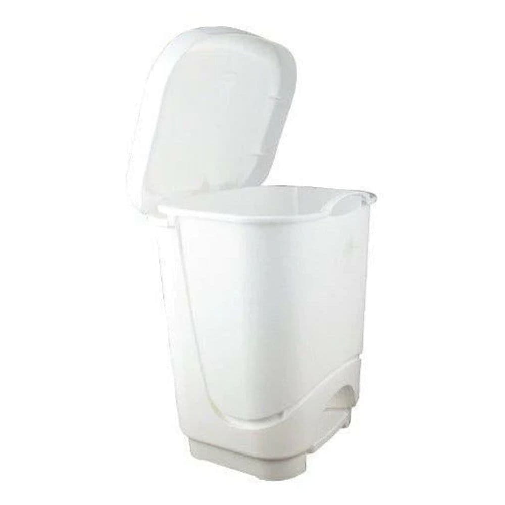 White 8L Bathroom Sink Flip Lid Pedal Bin