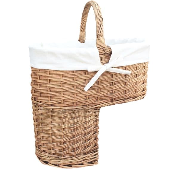 Willow Wicker Lined Slipper Storage Basket