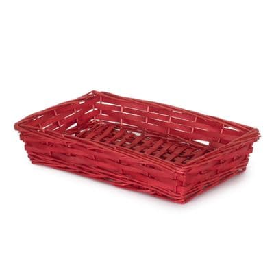 Willowbank 32cm Red Wicker Gift Packaging Basket Tray