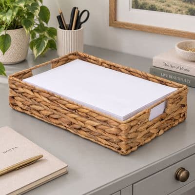 Willowdale A4 Woven Hyacinth Letter & Paper Tray Basket