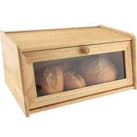 Wooden Clear Drop Front Bread Bin